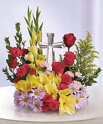 Veldkamp's Flowers Sympathy & Funeral Floral Products Fireside Baskets, Standing Funeral Sprays & Wreaths