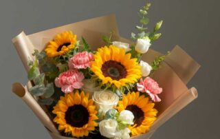 Graduation Flower Bouquet Sunflowers and Carnations